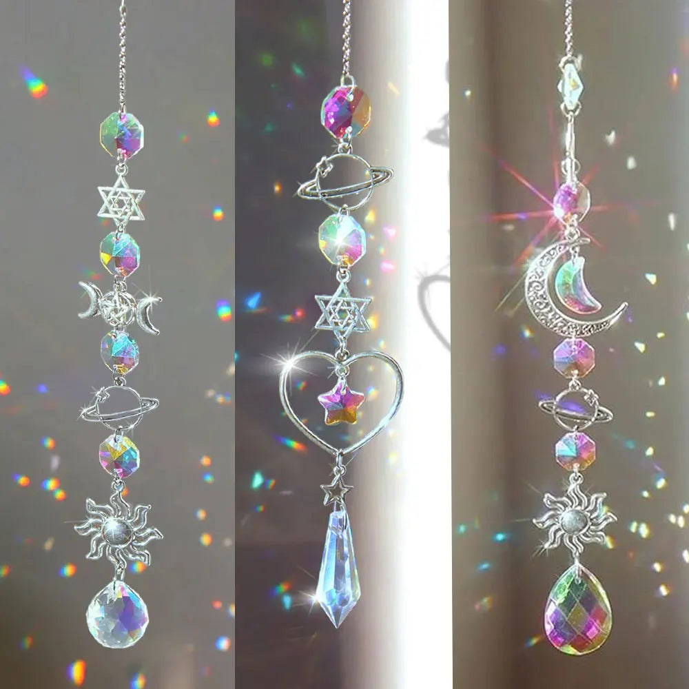 Crystal Wind Chime Rainbow Maker - Sun Catcher Pendant for Home and Garden Décor, Ideal for Holidays and Festivals