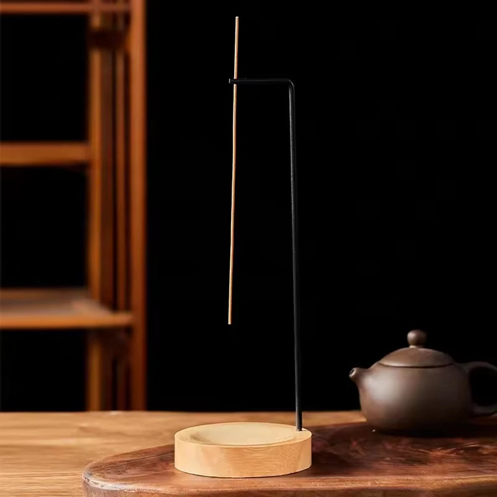 Creative Upside down Incense Burner Incense Stick Holder Wooden round Incense Tray Ornament Bedroom Home Yoga Decoration Crafts