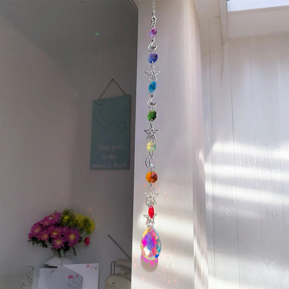 Crystal Wind Chime Rainbow Maker - Sun Catcher Pendant for Home and Garden Décor, Ideal for Holidays and Festivals