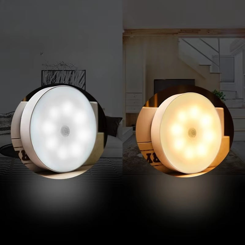 LED Smart Motion Sensor Night Light – USB Rechargeable Wireless Magnetic Lamp